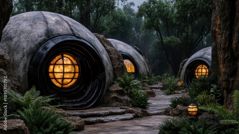 Enchanting Geodesic Domes in a Lush Forest Retreat Enchanting Geodesic Domes in a Lush Forest Retreat