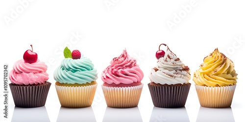 Cupcakes isolated on white background