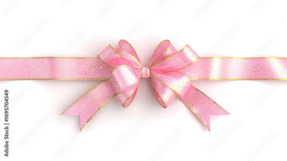 Elegant Pink and Golden Ribbon and Bow on White Background – Minimalist Decorative Design Perfect for Gift Wrapping, Packaging, Social Media, Invitations, Branding, Ads, Product Catalogs, E-commerce Elegant Pink and Golden Ribbon and Bow on White Background – Minimalist Decorative Design Perfect for Gift Wrapping, Packaging, Social Media, Invitations, Branding, Ads, Product Catalogs, E-commerce
