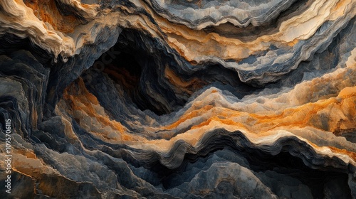 Wallpaper Mural Abstract geological layers with rich textures and colors, resembling natural formations. Torontodigital.ca
