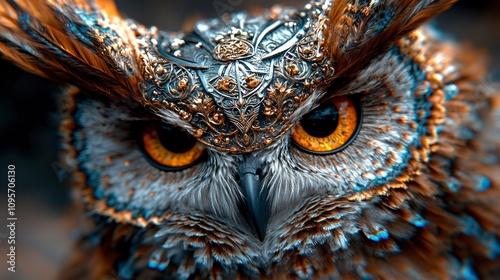 Majestic Ornate Owl A Fantasy Portrait