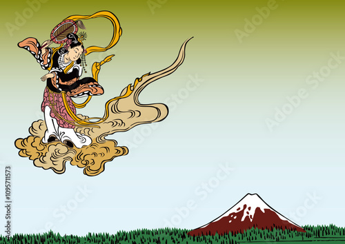 飛んでいる天女