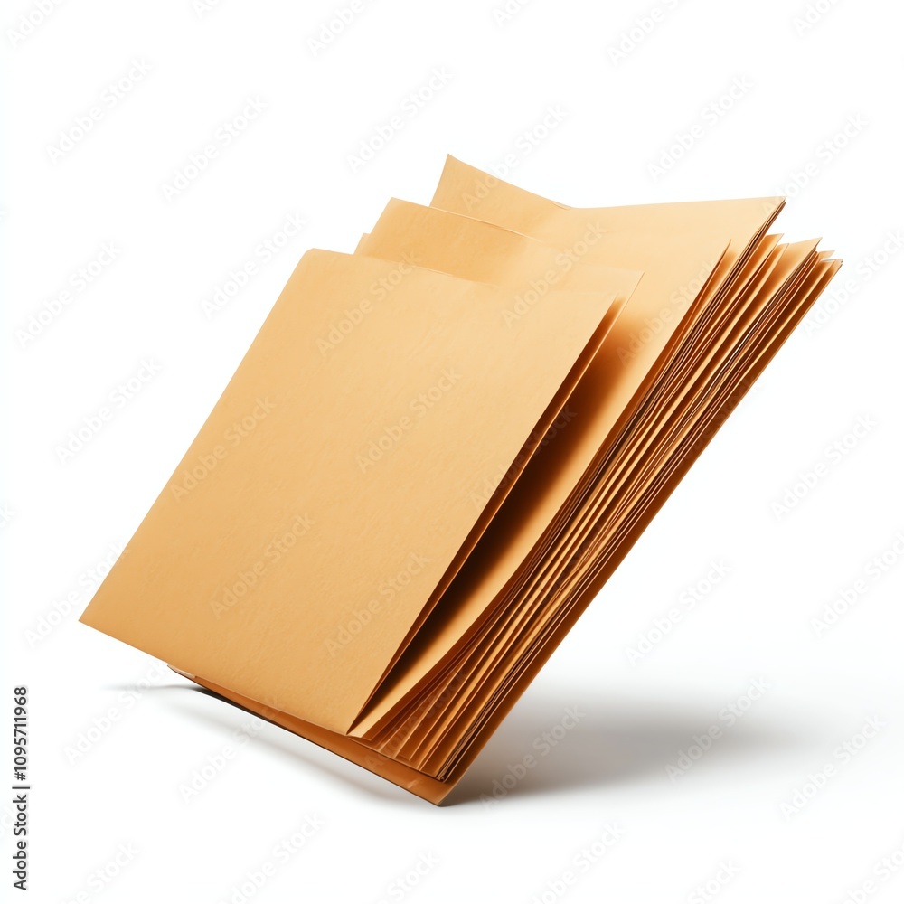 Stack of yellow file folders on a white background. Stack of yellow file folders on a white background.