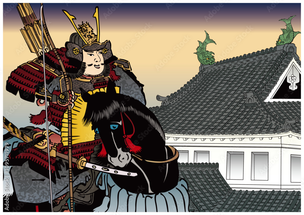 Obraz premium 馬に乗る武士