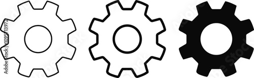 setting icon set. Cog wheel symbol. Gear wheel icon. Gear setting icon collection
