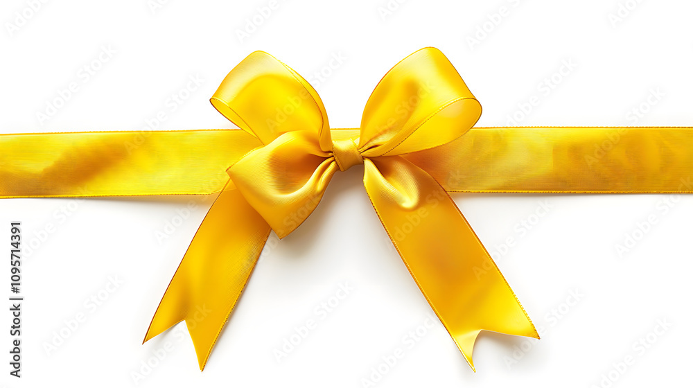 Elegant Yellow Ribbon and Bow on White Background – Minimalist Decorative Design Perfect for Gift Wrapping, Packaging, Social Media, Invitations, Branding, Ads, Product Catalogs, E-commerce Elegant Yellow Ribbon and Bow on White Background – Minimalist Decorative Design Perfect for Gift Wrapping, Packaging, Social Media, Invitations, Branding, Ads, Product Catalogs, E-commerce