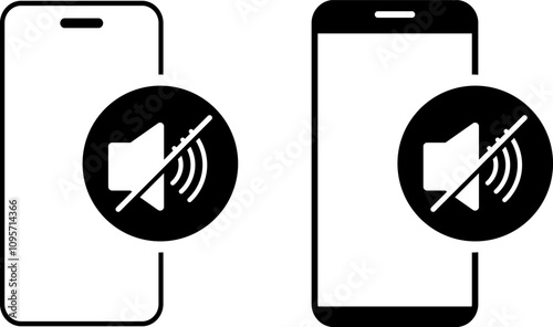 Set of silent mode phone icon. Cell Phone Signal Icons. Smart Refrigerator Icon symbol
