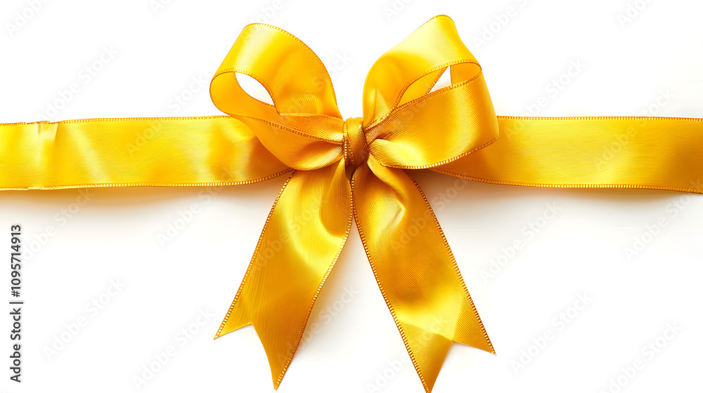 Elegant Yellow Ribbon and Bow on White Background – Minimalist Decorative Design Perfect for Gift Wrapping, Packaging, Social Media, Invitations, Branding, Ads, Product Catalogs, E-commerce Elegant Yellow Ribbon and Bow on White Background – Minimalist Decorative Design Perfect for Gift Wrapping, Packaging, Social Media, Invitations, Branding, Ads, Product Catalogs, E-commerce