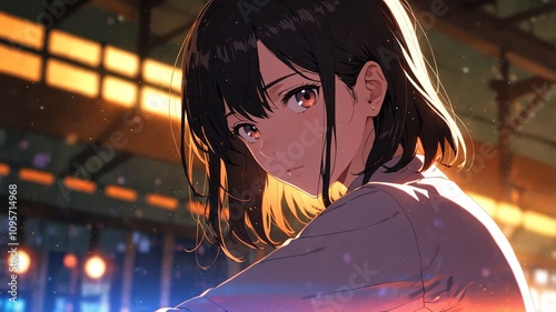 Modern Anime Style Oil Painting Wallpaper Design