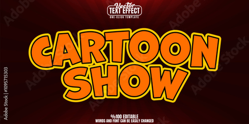 Cartoon editable text effect, customizable comic and animated 3d font style