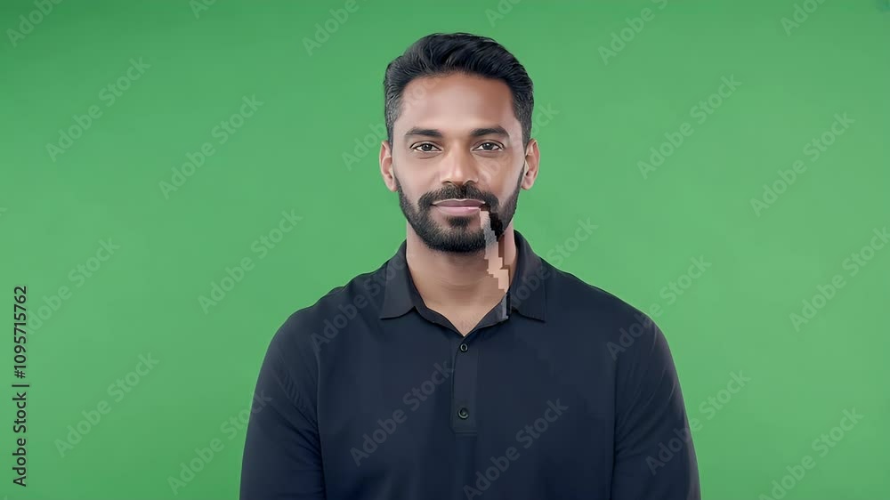 Portrait of a Confident Man on Green Screen Portrait of a Confident Man on Green Screen