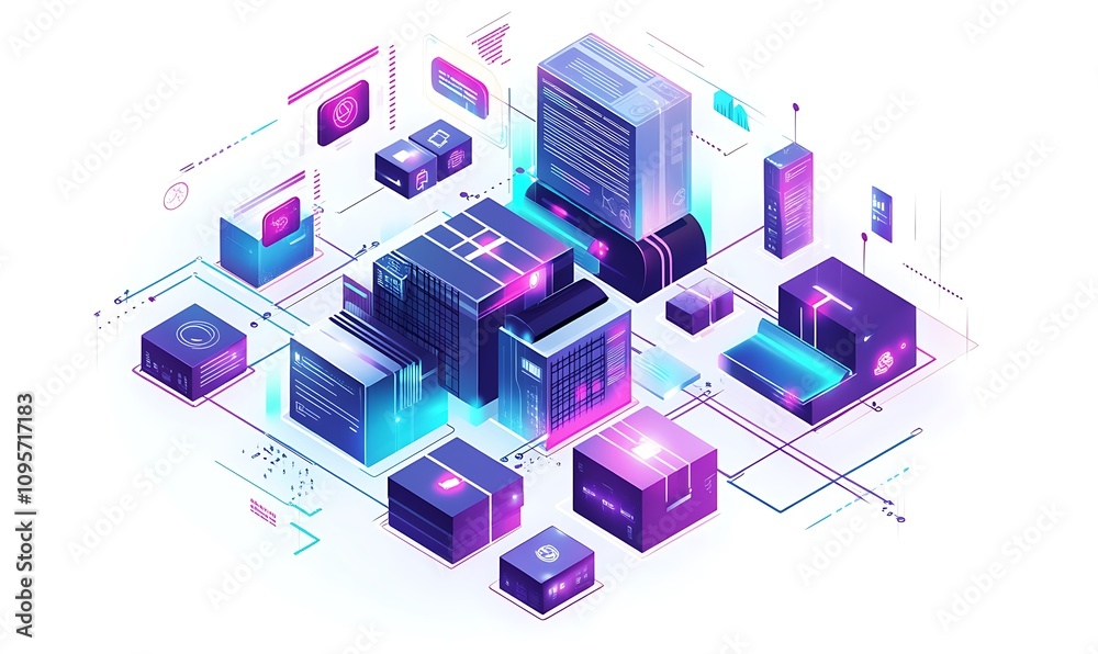 Procurement management and supply chain concept. Procurement icons related to logistics, supply chain, and inventory management. procurement in ensuring efficient business operations. delivery service