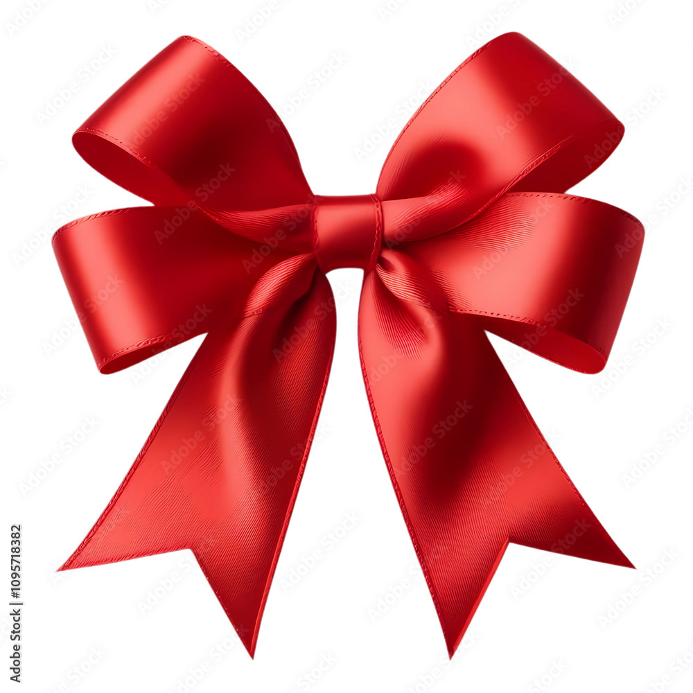 A shiny red satin ribbon tied in a festive bow on a beautifully wrapped gift box for celebrations and holidays A shiny red satin ribbon tied in a festive bow on a beautifully wrapped gift box for celebrations and holidays