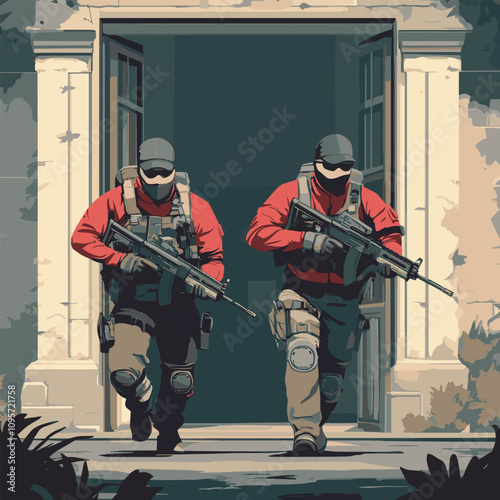 soldiers are having war exercises