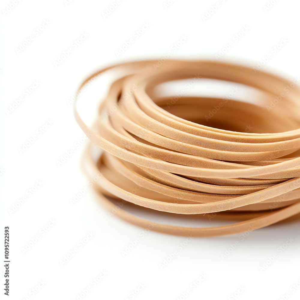 A group of rubber bands isolated on white background. A group of rubber bands isolated on white background.