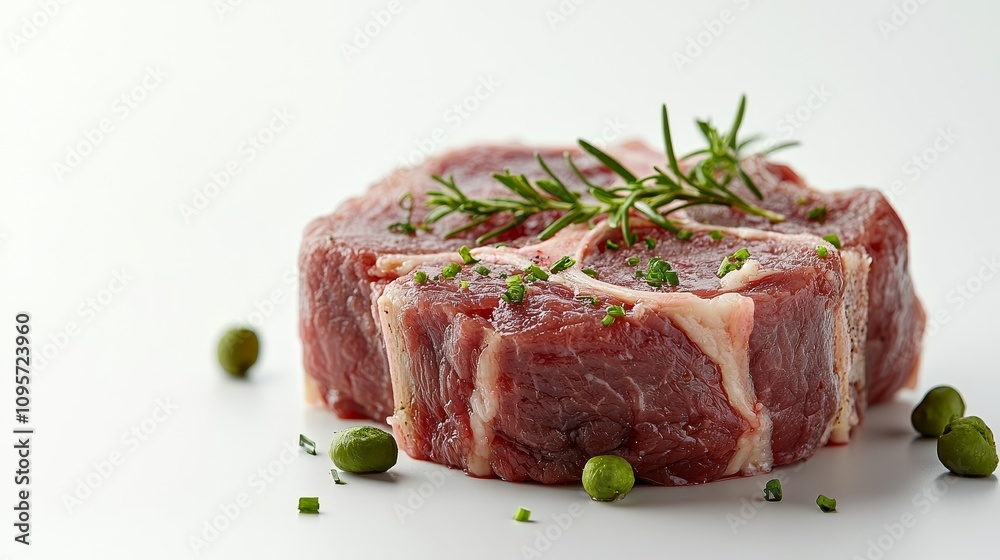 Ultra-Realistic UHD Photo of Fresh Raw Beef Rib on Isolated White Background, Featuring Clear Contours, Defined Edges, and Lifelike Precision for Commercial Use Ultra-Realistic UHD Photo of Fresh Raw Beef Rib on Isolated White Background, Featuring Clear Contours, Defined Edges, and Lifelike Precision for Commercial Use