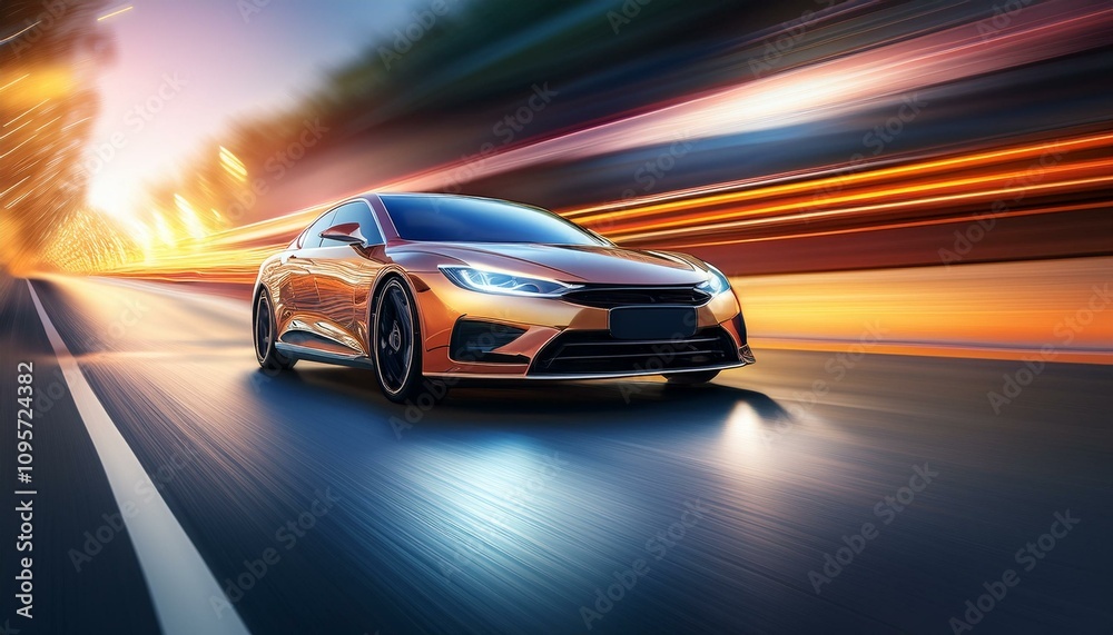 Fast car. Abstract photo of speed blur car on motion blur background. Fast car. Abstract photo of speed blur car on motion blur background.