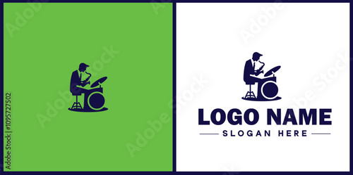 Jazz Club icon Jazz lounge Jazz bar Jazz venue flat logo sign symbol editable vector