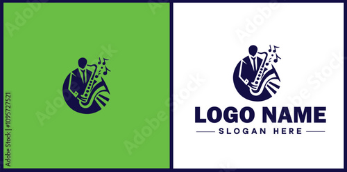 Jazz Club icon Jazz lounge Jazz bar Jazz venue flat logo sign symbol editable vector