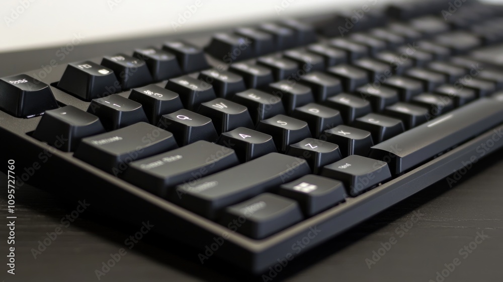 Black mechanical keyboard with backlit keys Black mechanical keyboard with backlit keys