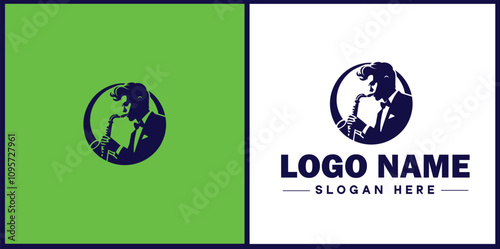 Jazz Club icon Jazz lounge Jazz bar Jazz venue flat logo sign symbol editable vector