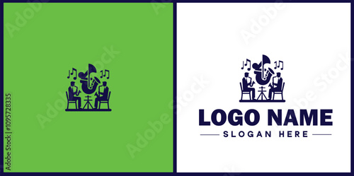 Jazz Club icon Jazz lounge Jazz bar Jazz venue flat logo sign symbol editable vector