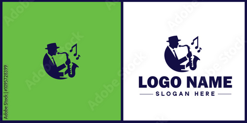 Jazz Club icon Jazz lounge Jazz bar Jazz venue flat logo sign symbol editable vector