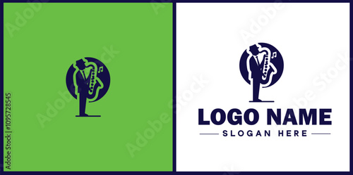 Jazz Club icon Jazz lounge Jazz bar Jazz venue flat logo sign symbol editable vector