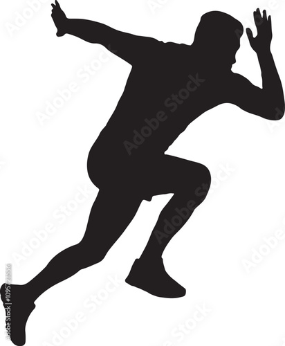 Vector Silhouette Collection: Clean and Bold Designs Set of sporty running and jumping people on white background