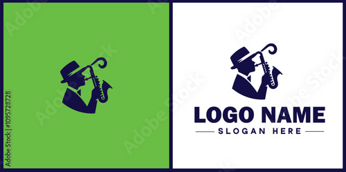 Jazz Club icon Jazz lounge Jazz bar Jazz venue flat logo sign symbol editable vector
