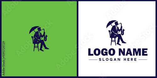 Jazz Club icon Jazz lounge Jazz bar Jazz venue flat logo sign symbol editable vector