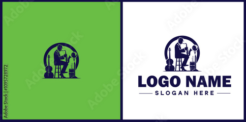 Jazz Club icon Jazz lounge Jazz bar Jazz venue flat logo sign symbol editable vector