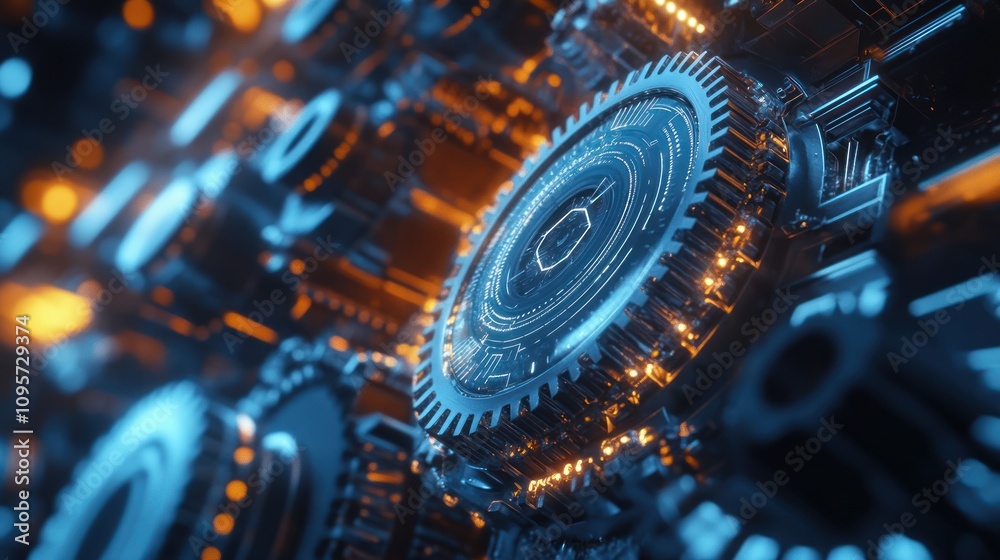 Futuristic gear mechanism. Futuristic gear mechanism.