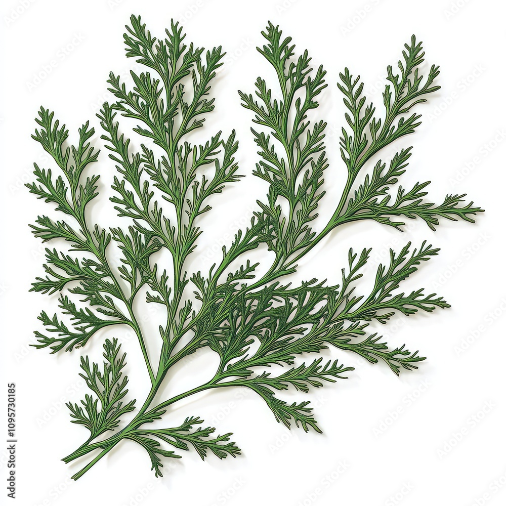 Wormwoos Plant Leaf, Generative AI Wormwoos Plant Leaf, Generative AI