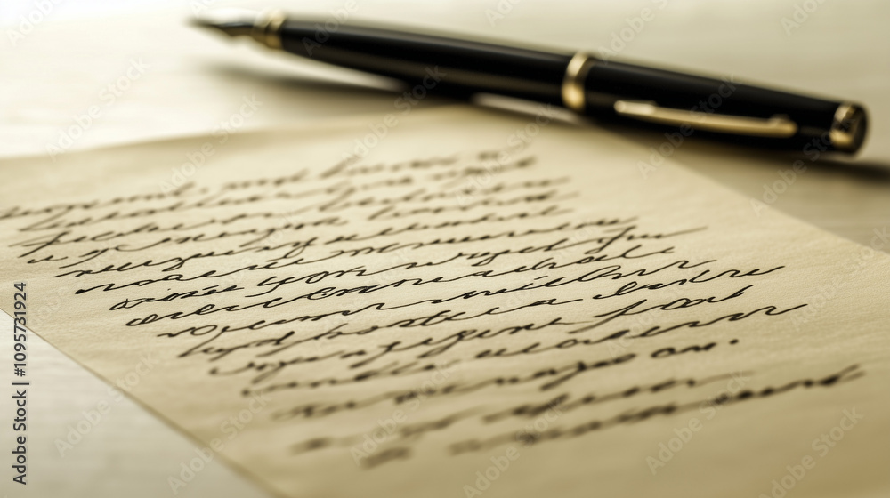 Handwritten resignation letter resting on a neatly organized desk, symbolizing a significant career decision and the end of an era. Handwritten resignation letter resting on a neatly organized desk, symbolizing a significant career decision and the end of an era.