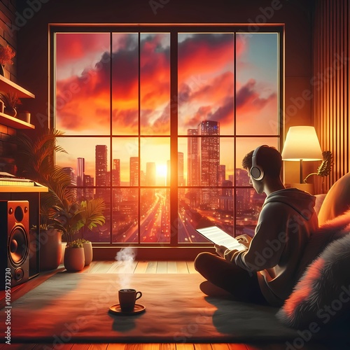 Urban Sunset Vibes: A Cozy Creative Haven