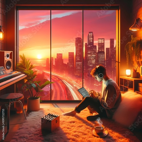 Urban Sunset Vibes: A Cozy Creative Haven