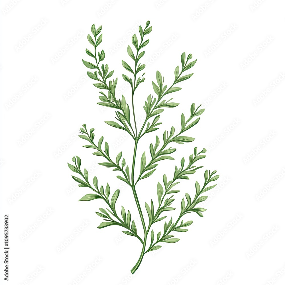 Obraz premium Wormwoos Plant Leaf, Generative AI