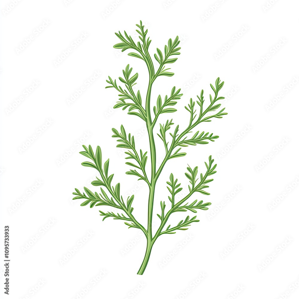 Fototapeta premium Wormwoos Plant Leaf, Generative AI