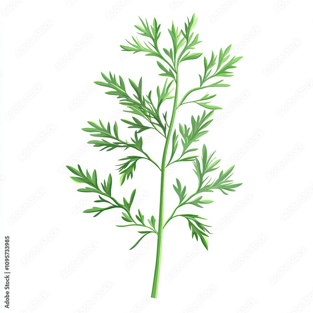 Wormwoos Plant Leaf, Generative AI Wormwoos Plant Leaf, Generative AI