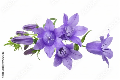 Purple Campanula Isolated on White Background. Beautiful Campanula Flower