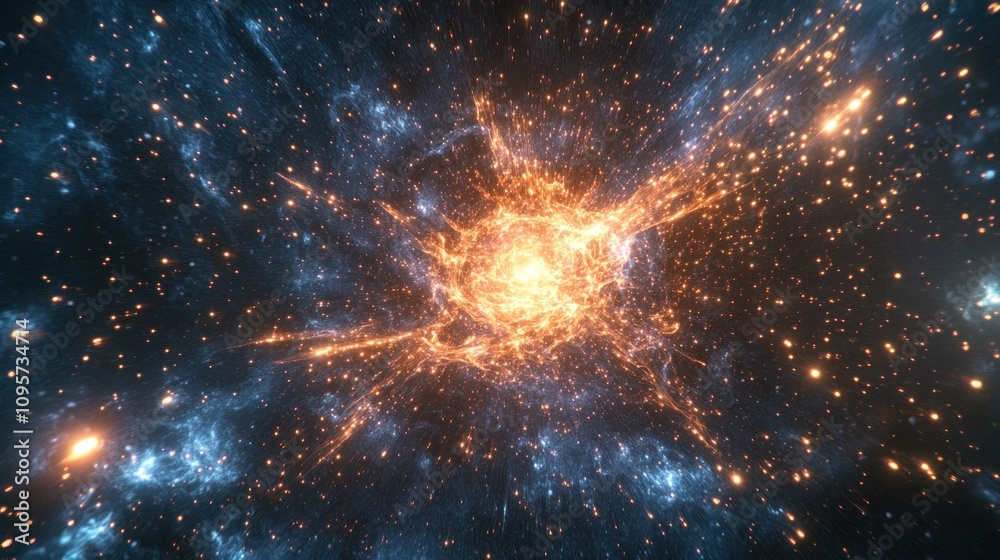 Obraz premium A vibrant depiction of a cosmic explosion, illustrating the beauty of the universe.