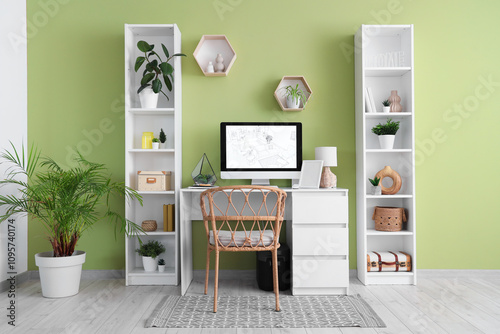 Modern home office interior...