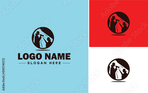 Private Investigation icon Private detective work Investigative services Personal investigation flat logo sign symbol editable vector