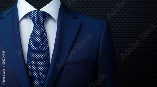A man in a blue suit and white shirt with a blue tie