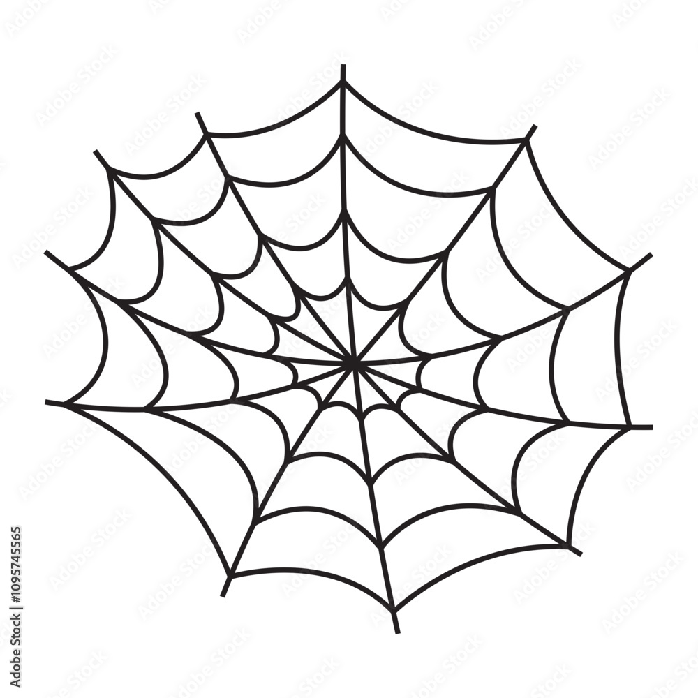 Fototapeta premium Spider Web Decoration Isolated on White Background. Vector Illustration.