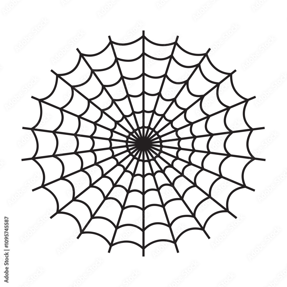 Obraz premium Spider Web Decoration Isolated on White Background. Vector Illustration.