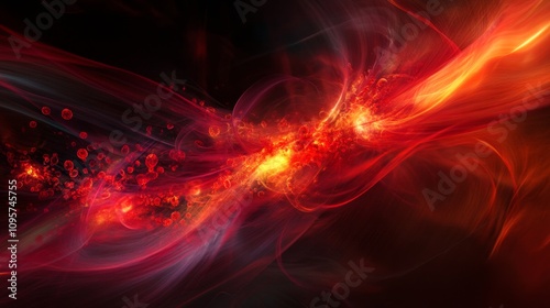 Dynamic energy burst abstract art digital illustration vibrant colors close-up conceptual visualization for creative inspiration