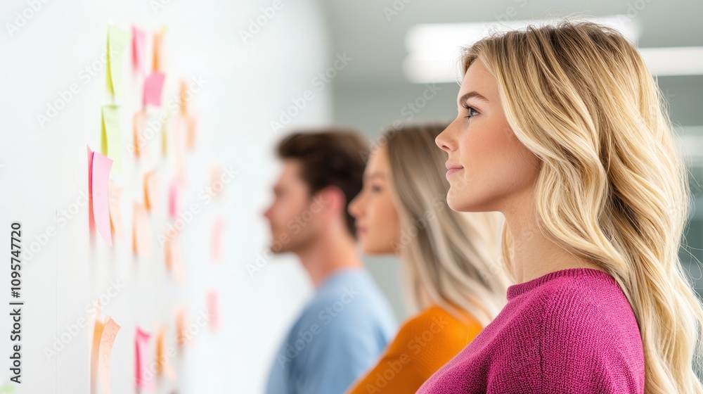 A team stands before a whiteboard, brainstorming and writing down their collective goals, fostering a sense of shared purpose and commitment to achieving success together. A team stands before a whiteboard, brainstorming and writing down their collective goals, fostering a sense of shared purpose and commitment to achieving success together.