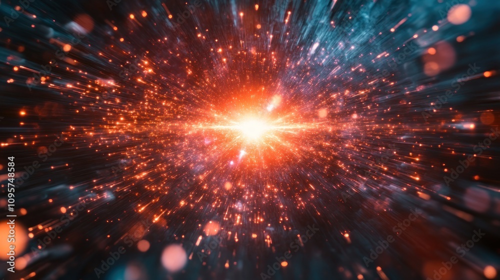 A vibrant depiction of an explosion of light and energy, symbolizing cosmic events. A vibrant depiction of an explosion of light and energy, symbolizing cosmic events.